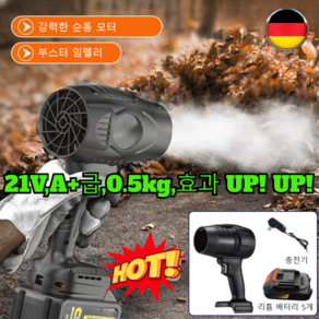 [산업용] 무선 덕트 터빈 고출력 송풍기 강력리튬전기송풍기 한도강력송풍기 21V/A+급, 1개