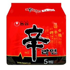 농심 맛있는 캠핑 라멘 식당 간식 봉지 사리 업소용 라면 신라면 120g 5개