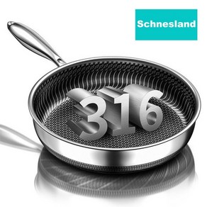 schnesland 프라이팬 316 스테인레스 스틸 냄비 팬 양면 벌집형 프라이팬, 26cm, 316강, 1개