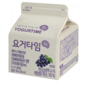 요거타임 포도 100ml 우유팩 냉장, 1개