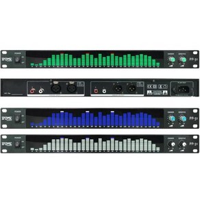 이퀄라이저 음향조정기 오디오 이퀄라이저 BDS PP-31 랙 마운트 1U 스펙트럼 분석 디스플레이 디지털 분석기 LED 스테레오 레벨 표시기 VU 미터, 1) Black panel - Geen LED