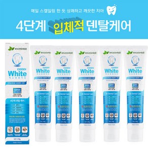 엑소덴 화이트 플러스 치약 150g(충치예방 입냄새제거 치아막보호 화이트닝효과), 5개, 150g