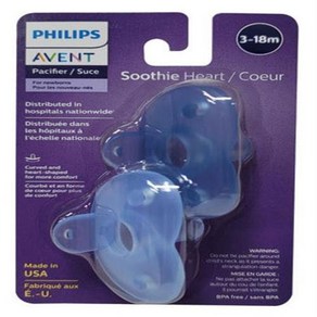 Philips Avent Soothie Heat Pacifie 3-18m Pink/Light Pink 2pk SCF099/11아벤트 수디 하트 노리개 젖꼭지 3-18개, 블루/라이트블루(AB-SCF099/11), 18개