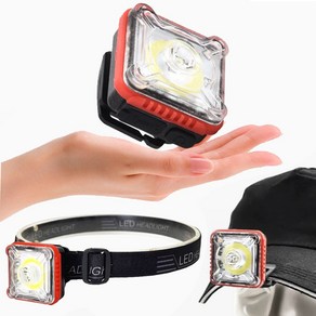 샥코퍼레이션 450루멘 SMD 10W COB LED 충전식 모자랜턴 휴대용 산책 초경량, 1개, 혼합색상