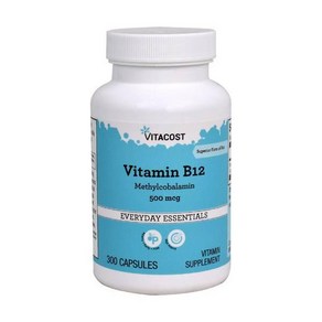 비타코스트 비타민 B-12 메틸코발라민 500mcg 캡슐 Vitacost Vitamin B12 Methylcobalamin, 1개, 300정