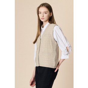 BCBG 트위드니트베스트 B3S2K514 563334, 55, 네이비(55)