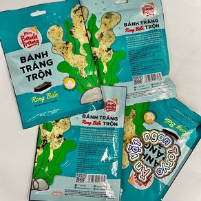 베트남 Vinasnack 믹스 라이스페이퍼 banh tang ton nhieu vi Vinasnack, 미역 맛, 10개, 30g