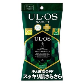 Otsuka 오오츠카 UL OS 우르 오스 데오드란트시트 보습 성분 함유 시트러스 허브향 14매입 남성용 페이스/바디 시트, 1개