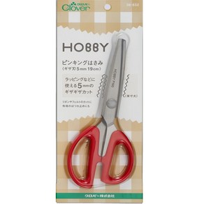 홈데코 36-632 크로바 HOBBY 핑킹가위 P180 - 톱니5mm(19cm) 재단가위, 1개