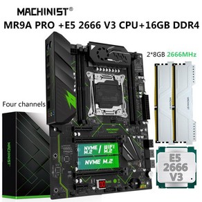 MACHINIST MR9A PRO X99 마더보드 콤보 LGA 2011-3 제온 키트 E5 2666 V3 CPU 프로세서 DDR4 2*8GB 메모리, 01 CHINA_01 마더 보드 + CPU + RAM