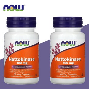 NOW Foods Nattokinase 100mg 60캡슐 2개, 60정