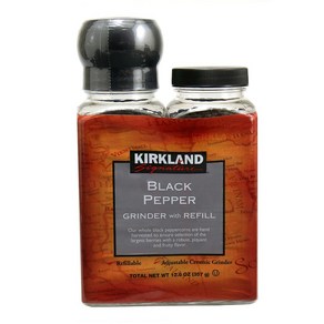 커클랜드 시그니쳐 블랙페퍼 통후추 357g (그라인더+리필 셋트) Kirkland Signature Black Pepper with Grinder 6.3 oz 2 count