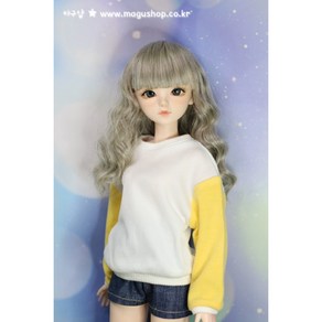 #bjd#구체관절인형옷(#도리스돌 60cm한정)옐로우 나그랑 맨투맨(뒷트임 선택가능)(인형포함안됨)#마구샵#어린이날, 뒷트임없음, 1개