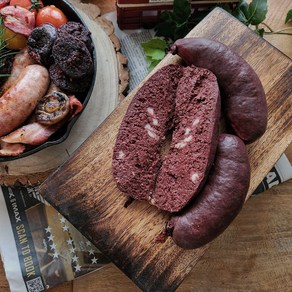 [살루메리아] 영국식 선지 소시지 블랙 푸딩(Black Pudding) 수제 소시지 200~250g 잉글리쉬 브렉퍼스트 영국 조식 브런치, 1개, 200g