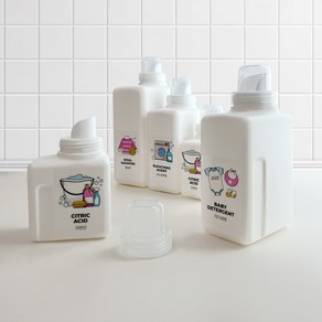 미디엄라이프 세제 소분 용기 리필 세제통 300ml + 라벨 스티커, 섬유유연제, 1개