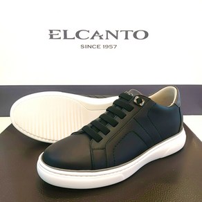 [NC ELCANTO] 엘칸토 소가죽 남성밴드키높이 5CM 스니커즈 lcms53u44c 블랙 브라운 아이보리
