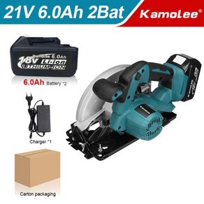 밴드쏘 7인치 브러시리스 전기 원형 톱 무선 Makita 18V 배터리용 목공 전동 공구KAMOLEE TOOL, 8) 2x6.0Ah 18V Battey - 미국, 1개