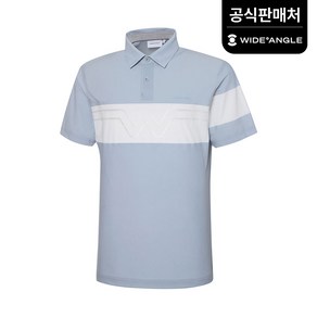 [와이드앵글 공식] [골프] 남성 CO 유로피언 보더라인 웰딩 티셔츠 M WMM23221GB