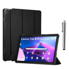 레노버탭 M10 3세대 10.1인치 북커버 케이스 TB-328FU 328XU Lenovo Tab M10 3d Gen 10.1 inch 케이스나라, 블랙