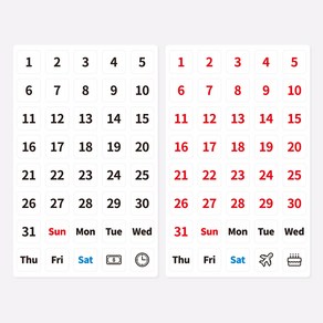 마그피아 일자 고무자석 1개 달력 날짜자석 숫자자석 요일