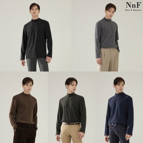 NNF 남성 가을겨울 데일리 모크넥 기모 티셔츠 5종 세트