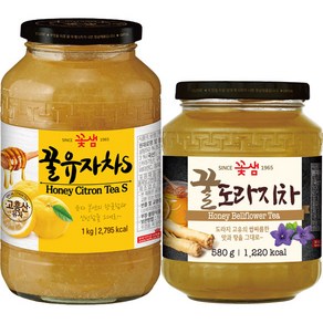 꽃샘 꿀유자차S 1kg+도라지차 580g, 2개, 1개입