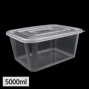 [BW] 반찬 죽 포장 고급 사출 직사각 용기 5L (투명) 뚜껑포함 100세트, [BW] 직사각용기 5L 100세트, 100개
