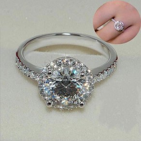 반지 천연 1.5 캐럿 moissanite gemstone 14 k 화이트