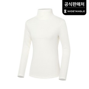 [와이드앵글 공식] 골프 여성 WG 립 믹스 하이넥 티셔츠 L WWW23271W3