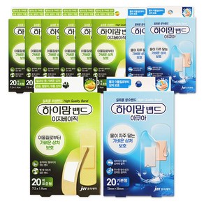 중외제약 하이맘밴드 이지베이직 밴드 표준형 20매 x 7개 + 하이맘밴드 아쿠아 방수밴드 기본형 20매 x 3개, 1세트