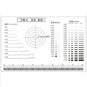 90X60mm 게이지 포인트 투명 필름 얼룩 비교 카드 균열 대비 PET 도트 라인, 1개, 한개옵션0