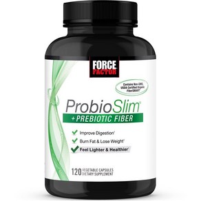 Foce Facto PobioSlim 프리바이오틱 섬유소 체중 감량 보조제 여성 및 남성용 녹차 엑스트라로 프로바이오틱 및 프리바이오틱 소화 건강 지원, 1개, 120정