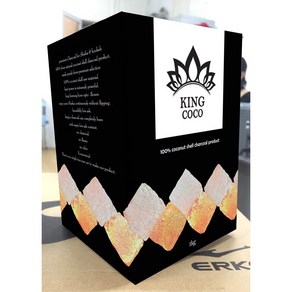 KINGCOCO CHARCOAL 100% 야자 코코넛 숯 1kg(큐브형72개) / HOOKAH 후카 SHISHA 시샤 캠핑 용품 바베큐 구이 비장탄 차콜 장작 식자재마트, 1개