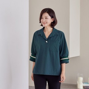 (~99size)라인포인트 드로우스트링 블라우스 2col