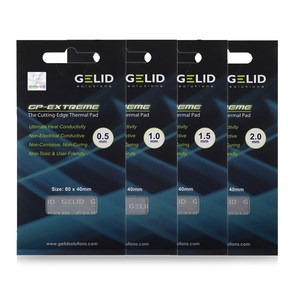 GELID Extreme 서멀패드 열전도율 12W/mk 방열패드 80 x 40 두께 0.5mm/1.0mm/1.5mm/2.0mm 겔리드 정품