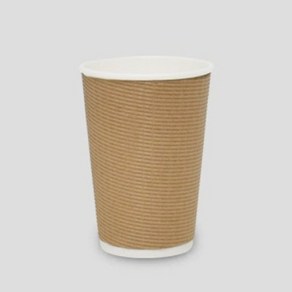 [소분] 3중 단열 종이컵 엠보싱 크라프트 50개 13oz