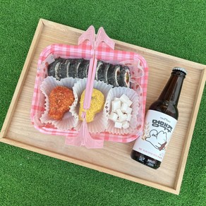 [쪼이의곳간] 강아지 도시락 피크닉 세트 수제간식 생일상 (멍김밥 멍치킨 치킨무), 1개