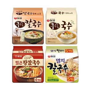 [한번에먹자] 칼국수모음 봉지라면 멀티 후루룩칼국수1p+후루룩국수1p+얼큰장칼국수1p+멸치칼국수1p / 총 4p, 98g, 17개