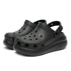 (NC웨이브6) 크록스 여성 굽있는 CROCS 클래식 크러쉬 클로그 / 207521-001 블랙