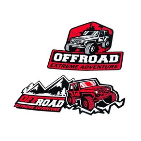 락모터스 자동차 오프로드 반사스티커 2종 OFFROAD 4X4 데칼 로고 스티커 캠핑 캐리어 캠핑카 지프 차량용