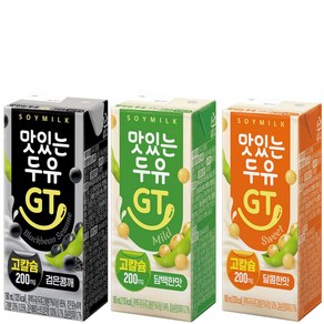 맛있는두유 GT 고칼슘 검은콩깨 담백한맛 달콤한맛 3가지맛, 190ml, 36개