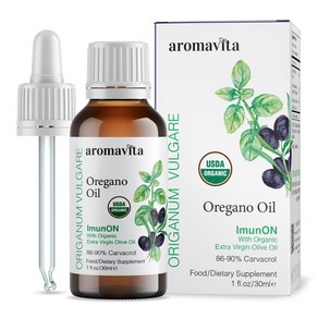 AROMAVITA ImunON Geek Oegano Oil Oganic Liquid AROMAVITA ImunON 그리스 오레가노 오일 유기 액상 드롭 카바크롤 86-90, 1개, 1ml