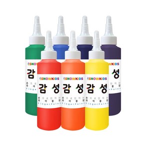 [스노우키즈]핑거페인트 감성물감 7색, 레인보우7색(빨 주 노 초 파 남 보), 140ml