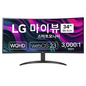 LG전자 WQHD MyView 스마트 커브드 모니터, 86.36cm, (34SR60QC)