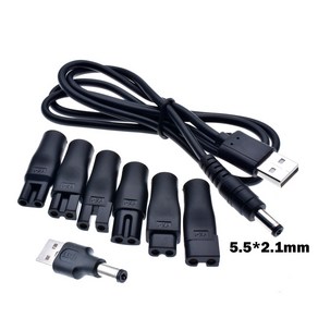 모든 종류의 전기 이발기에 적합한 8 pcs 전원 코드 5v 교체 충전기 usb 어댑터, 1개