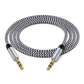 ANNIBER 3.5mm AUX 스테레오 오디오 케이블, 2.75m, 1개, 화이트