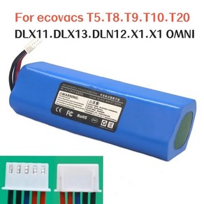 샤오미로봇청소기배터리 호환 Ecovacs 스위핑 로봇 배터리 2023 업그레이드 9900mAh 144V T5 T8 T9 T10 T20 DLX11 DLX13 DLN12 X1 X1om, 1.6800mAh, 1개