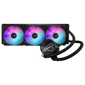 ASUS ROG RYUO III 360 ARGB 화이트 에디션 올인원 AIO 액체 CPU 쿨러 360mm 라디에이터 Asetek 8세대 펌프 솔루션 애니메이션 매트릭스™ LED, 360mmARGB블랙