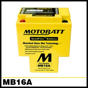 [MB16A - 12V17.5AH][MOTOBATT] 모토뱃 모토배터리 AGM배터리 노란배터리 [혼다]셰도우, 1개