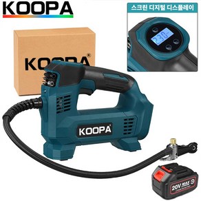 KOOPA TOOL 11.1Ba 코드가없는 재충전 용 전기 공기 펌프 koopa 20V 건전지를위한 휴대용 차 타이어 팽창기 공기 압축기 팽창 식 펌프, 1x 배터리, 1개